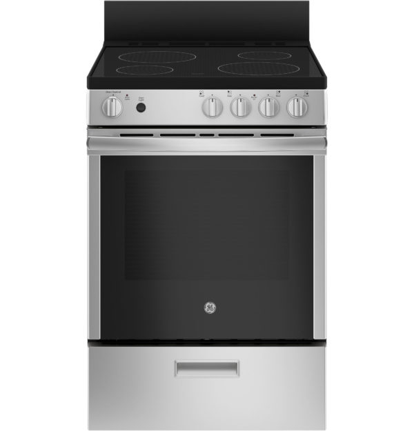 GE 24" 2.9 Cu Ft Slide-In Electric Steam Clean Range