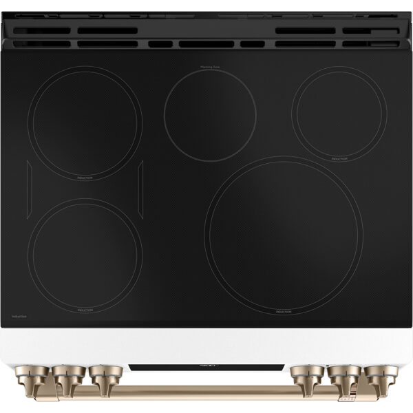 Café™ 30'' Slide-In Front Control Induction and Convection Range with Warming Drawer Matte White - Image 4