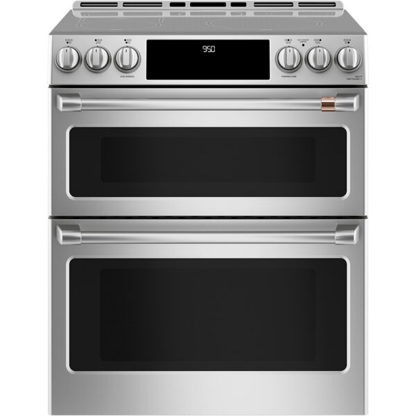 Café™ 30" Slide-In Front Control Induction and Convection Double Oven Range Stainless Steel