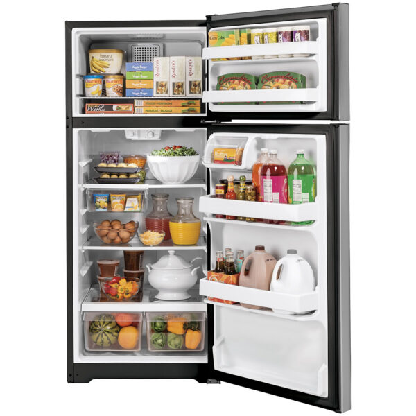 GE Energy Star® 16.6 Cu. Ft. Top-Freezer Refrigerator Stainless Steel - GTE17GSNRSS