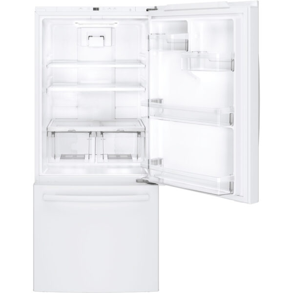 GE 20.9 cu.ft. Bottom Freezer Refrigerator White GDE21DGKWW