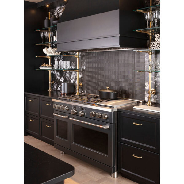 Café 48" Smart Dual-Fuel Commercial-Style Range with No-Preheat Air Fry Matte Black - Image 3