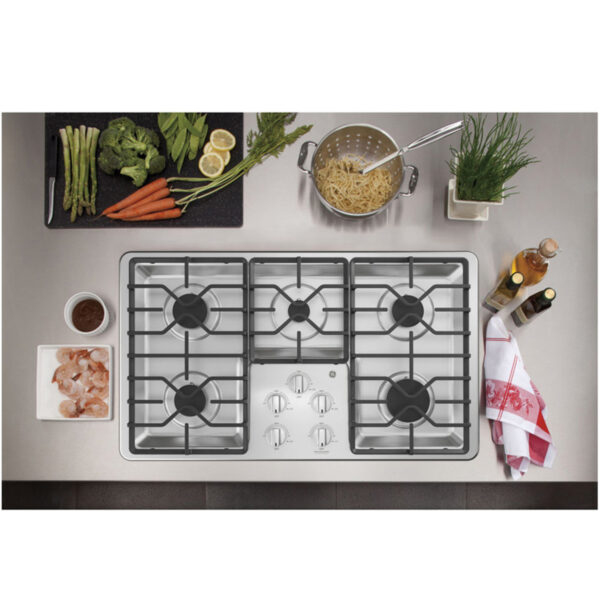 GE 36" Built-In Deep-Recessed Gas Cooktop Stainless Steel - Image 2