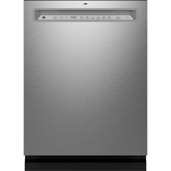 GE Front Control Stainless Steel Interior Dishwasher with Sanitize Cycle