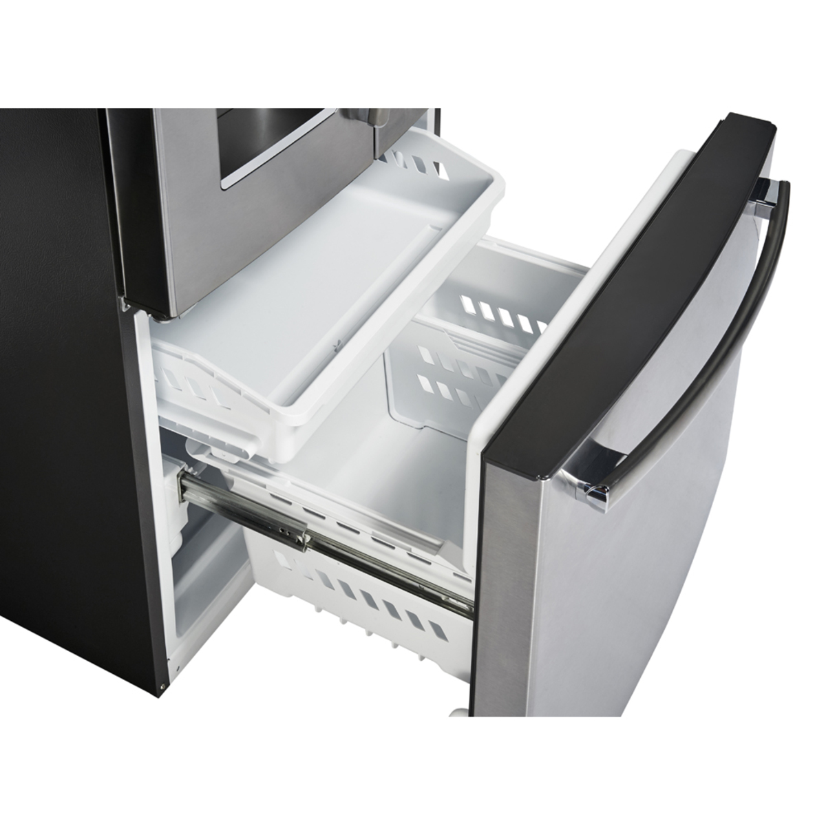 GE Profile 33" Bottom mount French-door refrigerator, 24.8 cu.ft, Fingerprint Resistant Stainless Steel - PFE24HYRCFS - Image 3