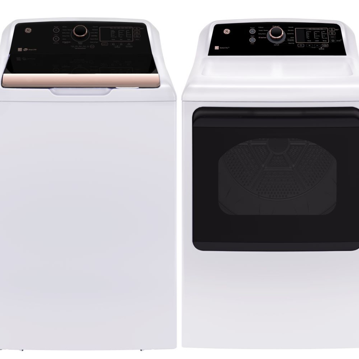GE 7.4 cu.ft. Top Load Electric Dryer White & Rosegold - GTD69EBPYWR - Image 3