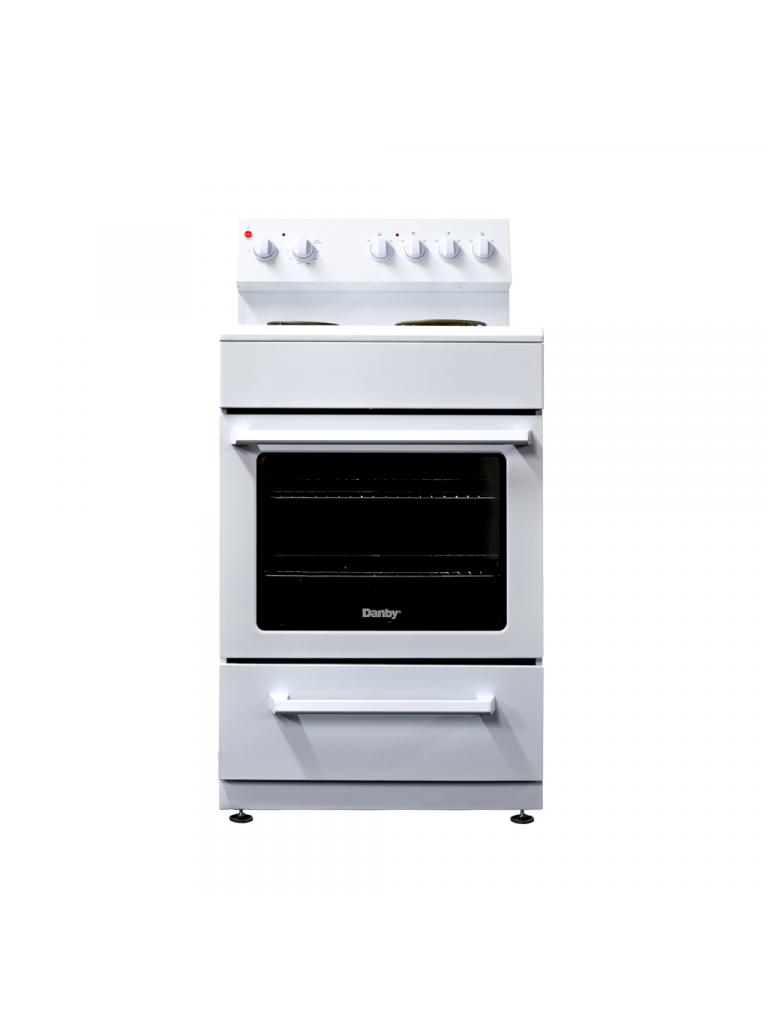 24 Inch Slide-In Electric Range with Rear Controls – DER240B1WC