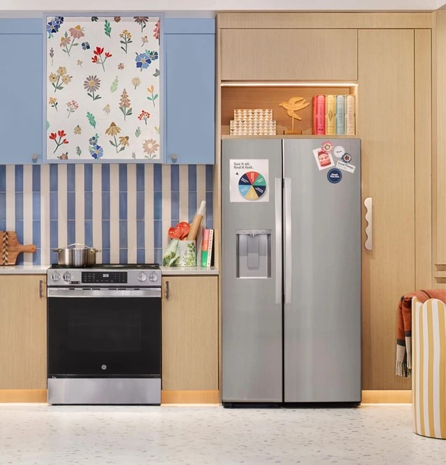 GE® 23.6 Cu. Ft. Counter-Depth Side-By-Side Refrigerator with Extra Tall Dispenser and In-Door Icemaker - GZS24NYYFS - Image 5